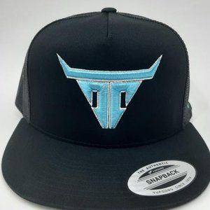 Western Cowboy Cartel Flat Bill Snapback Mesh Trucker Hat Cap Black Puff Embroid